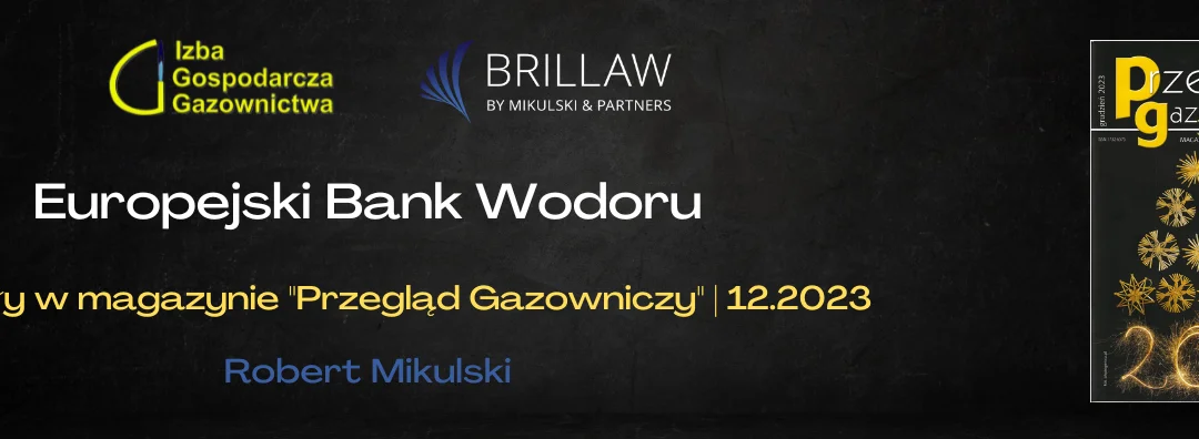 Europejski Bank Wodoru | Artykuł w magazynie „Przegląd Gazowniczy” 12/2023